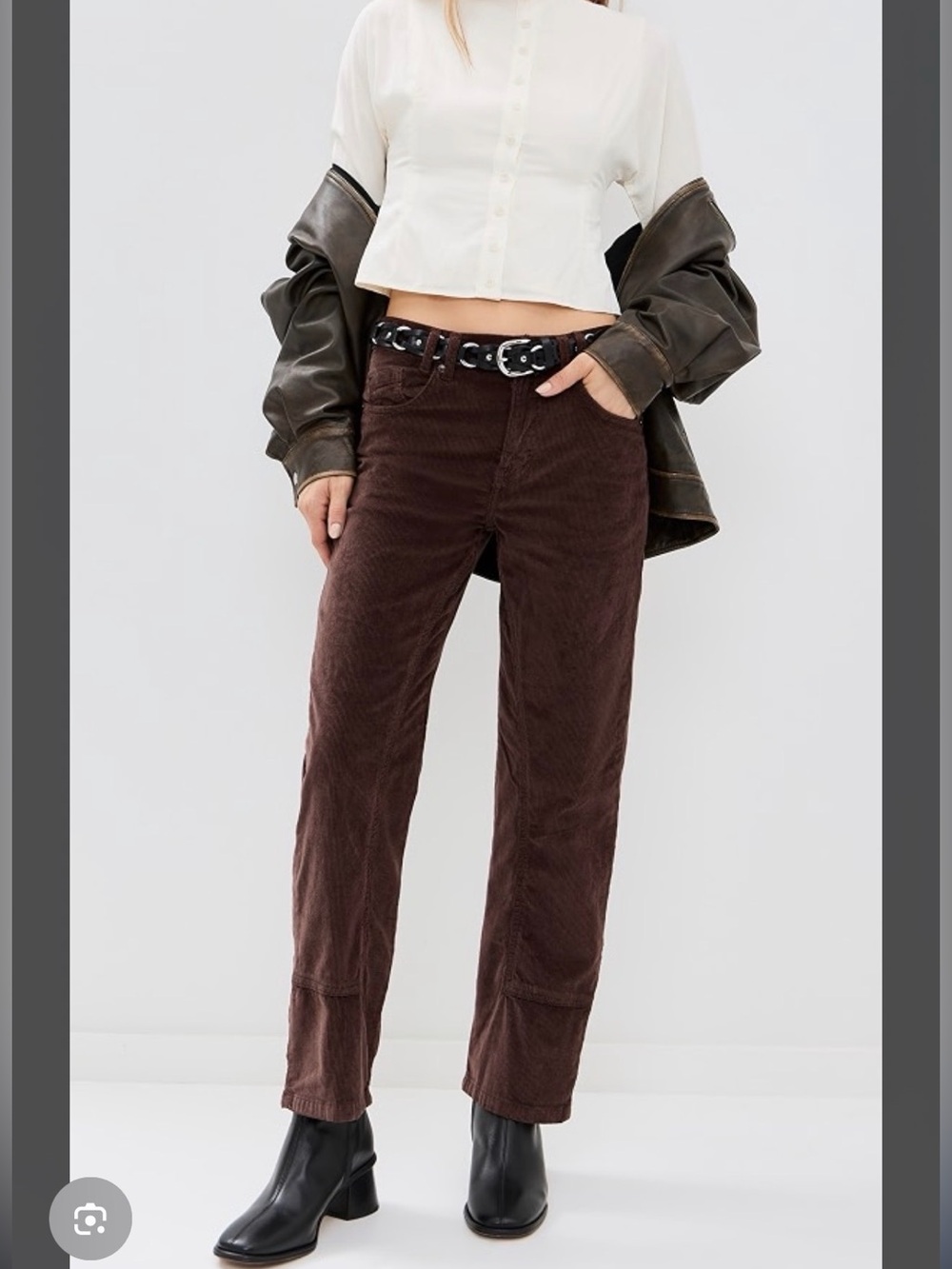 Free People Risk Taker Corduroy Straight Jeans - Brown - Size 25, NWOT